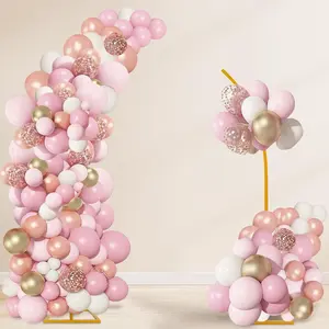 Balloon Arch Stand Kit, Balloon Arch Stand Set of 2 with Metal 8FT & 6.2FT Metal Half  Wedding Flower Backdrop Stand for Proposal Anniversary Bridal Shower Background Party Decorations