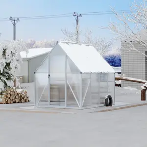 Garvee Polycarbonate Greenhouse for Outdoors, Large Walk-InGreenhouse with Quick Setup Structure and Roof Vent, Greenhouse with Ventilation