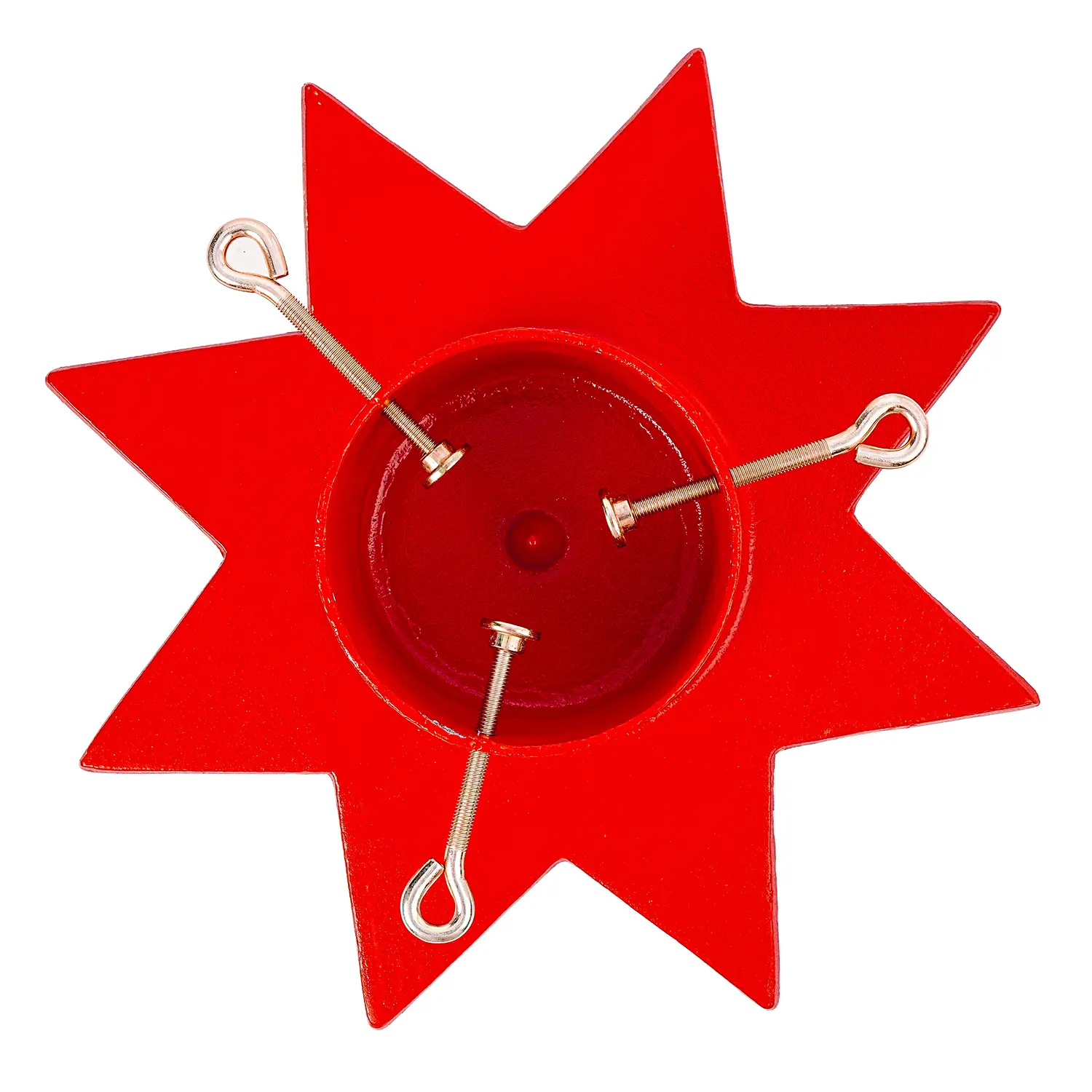 Sungmor Vintage Cast Iron Christmas Tree Stand - Red Heavy Duty Metal Tree Base, Adjustable Bolts for Secure Fit - Holiday Tree Holder for Real Trees, Rustic Xmas Décor