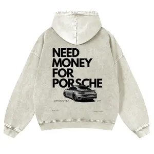 380g Autumn Hoodie Need Money For Car Unisex Fit Vintage Washed Hoodie Graphic Sweatshirt Pullover Tops Retro Fade Craft Casual Style Warm Both for Men&Women Graphic Street Wear  Racing Style, Gift for Boyfriend, Men's gifts Comfortable & Durable