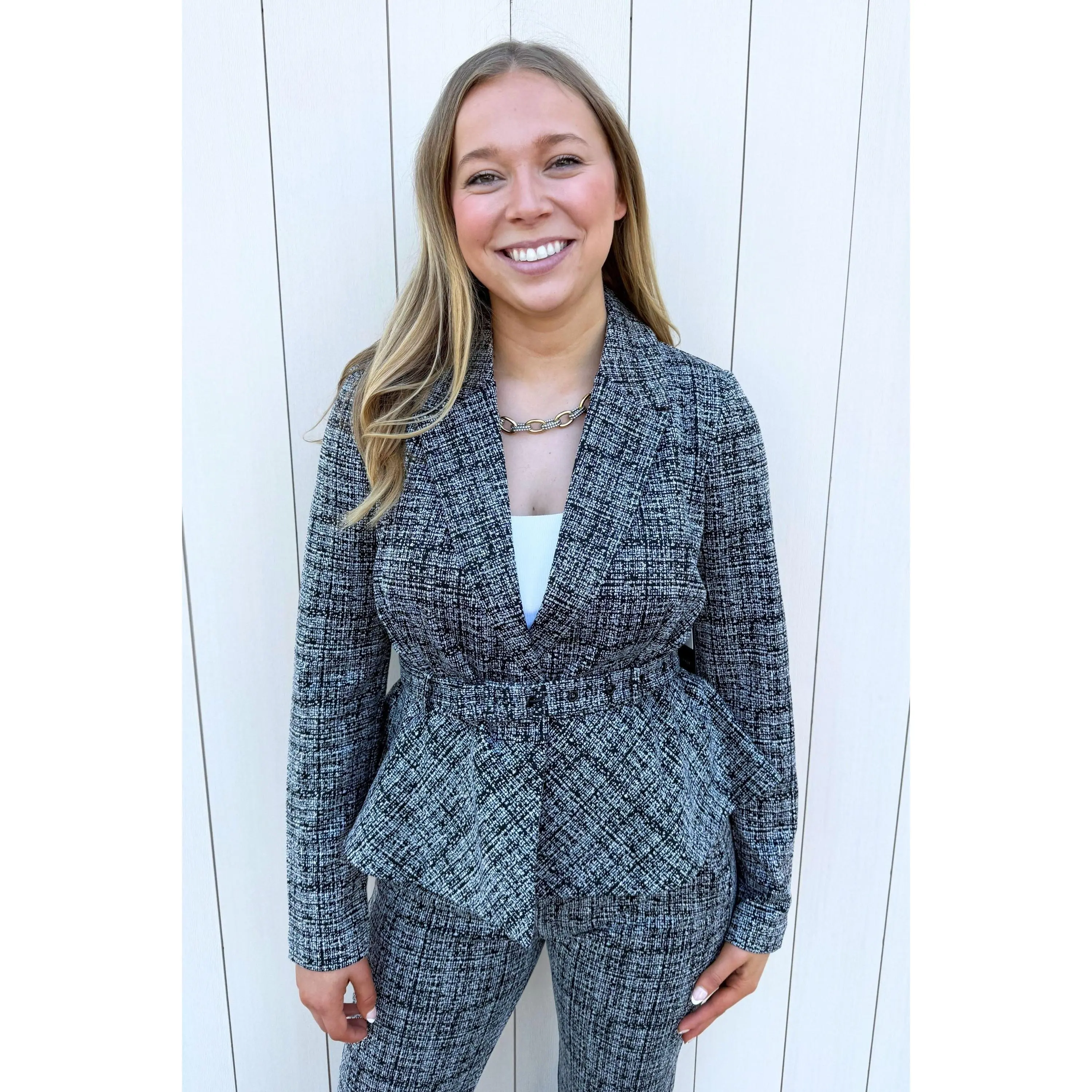 Belted Peplum Blazer