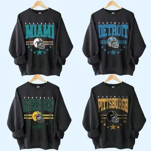 Vintage 90s All Team Football Sweatshirt - Black, Retro 1960s Cowboy Game Day Crewneck, Unisex Pullover for Men and Women, Soft Cotton Blend Fan Gift, Classic Sportswear for Football Lovers - BM
