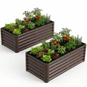 [HOT - FLASH SALE] Garvee 2 Pack Tall 4 x 2 Ft Galvanized Steel Raised Garden Bed, Outdoor Above Ground Planter Box for Vegetables and Flowers, Metal Raised Bed for Gardening