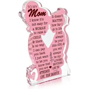 Gifts for Mom Adorable Mother Present from Daughter, Ideal for Birthday Mother's Day  - Fancy  & Office Decoration,  Plaque  for Mom