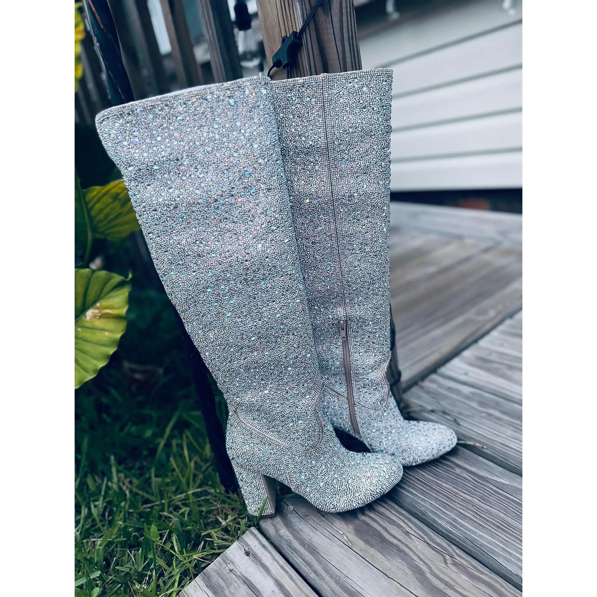 Clear Rhinestones STUNNING Boots