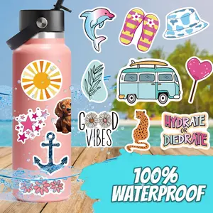 300 PCS Summer Water Bottle Stickers, Cute Ocean Themed Stickers for Hydro flasks Stanley Cups PacksVinyl Waterproof Stickers for Water Bottles, Skateboard Phone Laptop for Kids Teens Girls