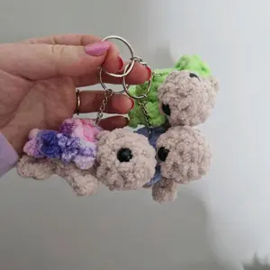 Sea Turtle  keyring - super soft crochet with safety eyes and keychain