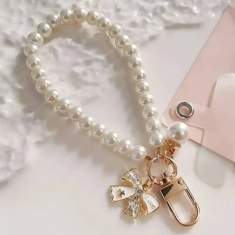 1pc Elegant Bow Mobile Phone Lanyard And Wrist Strap, Cell Phone Charm, Phone Chain, a Fashionable Item for Spring, Perfect for Valentine'S Day, Birthday Parties, Thanksgiving Gifts, And Wearing, Cellphone Accessories