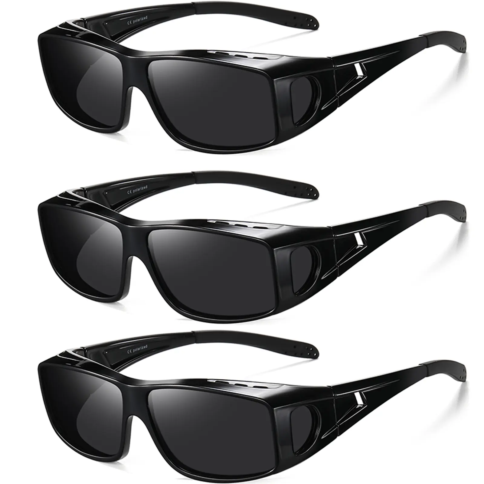 SummerVibes 3 Pack Fit Over Glasses Sunglasses for Men Women  display picture 3