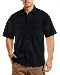 NY Threads Men's Work Shirt, Short Sleeve, Two Pockets, Durable Work Wear