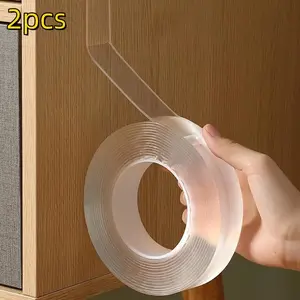 2 Counts Double Sided Tape, Removable Strong Adhesive Tape, Washable Multi-purpose Use Tape for Home Office Car, Durable Double Sided
