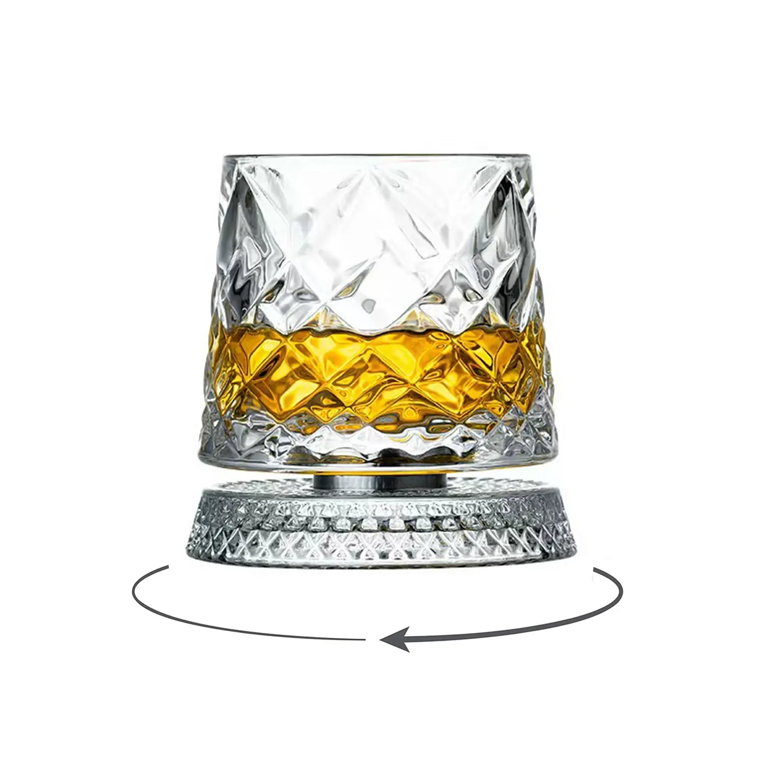 New Rotatable Glass Cup, Crystal Whiskey Glass, Whiskey Tumbler, Stress Relief Western Wine Glass, Durable Design, Fashion Drinkware, Stylish Glass Cups, Drinking Glasses, Glass Beverage Cups, Ideal Gift