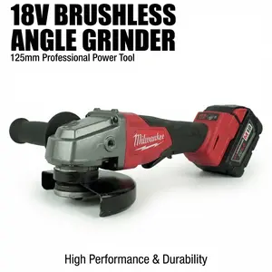 Milwaukee M18 125mm max Brushless Angle Grinder  For Steel Grinding Cordless High-Torque Impact Drill Kit Tool