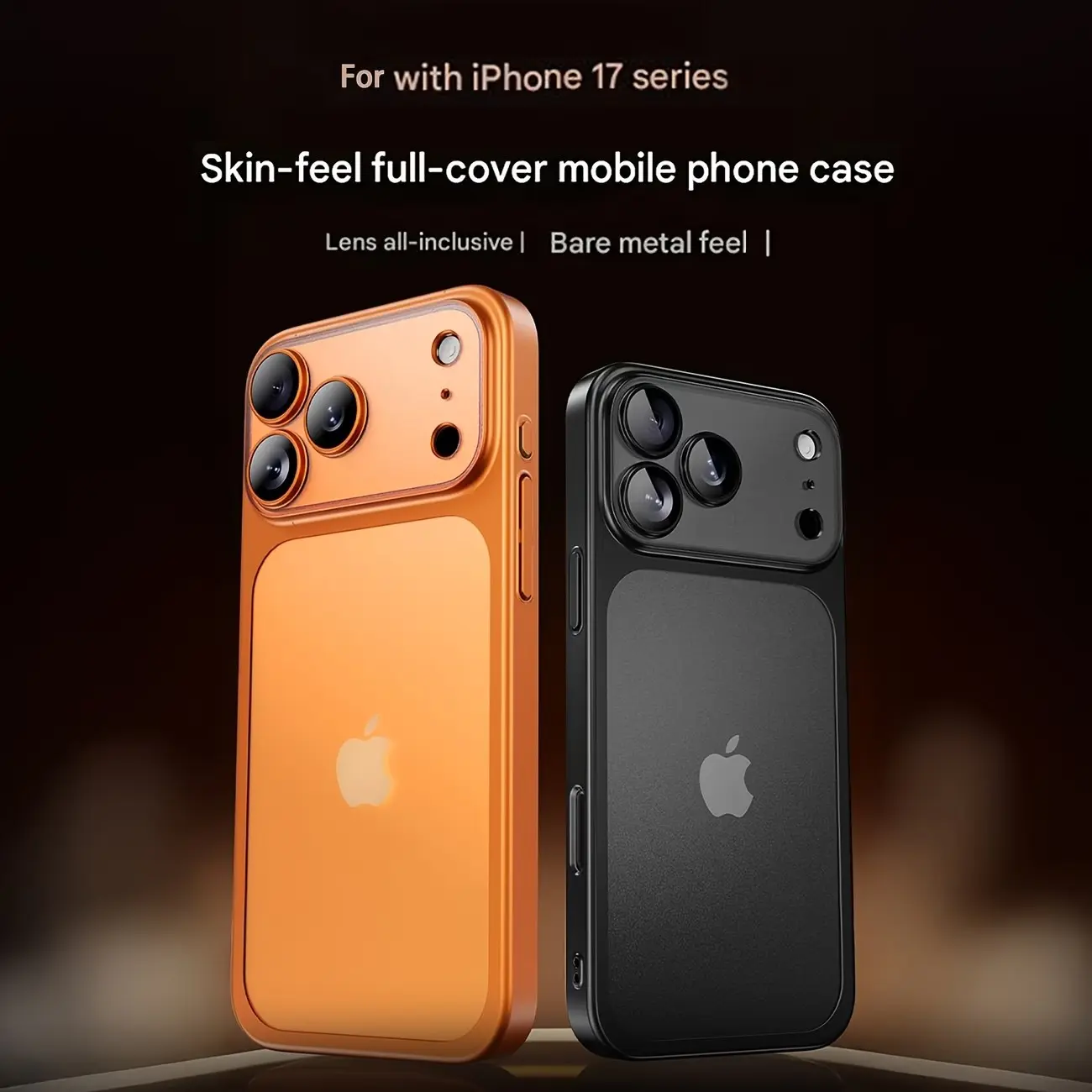 Compatible with iPhone 17/17 Pro/17 Pro Max and iPhone 16/15/14/13/12/Pro/Pro Max. Features a unibody electroplated frosted shell that is thin, fingerprint-resistant, and fully covers the camera lens, with a frosted texture on the back.