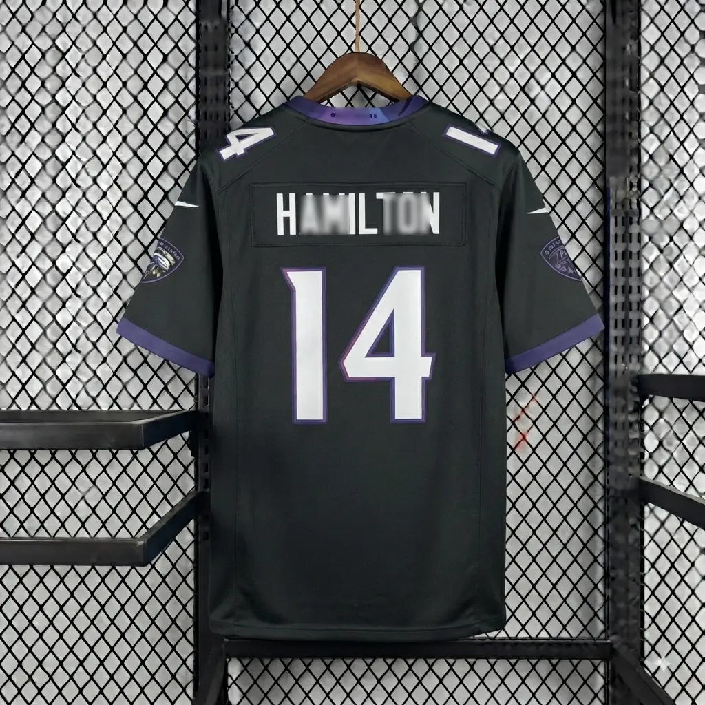 Men's #14Black Alternate Game Jersey, Football Jersey, Unisex Streetwear Style