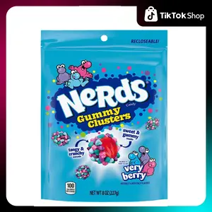 Nerds Gummy Clusters Candy, Very Berry, Resealable 8 Ounce Bag