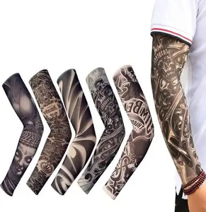 5PCS Cooling Tattoo Art Arm Sleeves Cover UV Sun Protection Sport Outdoor activities Set