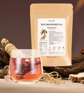 Treecode 10-in-1 Ginseng & Sea Cucumber Tea | Upgraded Ten Treasures Formula with Maca & Goji | Premium Men's Vitality & Energy Booster | Natural Herbal Wellness Blend Dried Fruit Tea Beverage