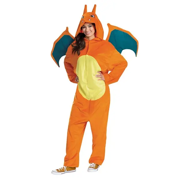 Pokémon Adult Charizard Deluxe Costume, Jumpsuit, Wings