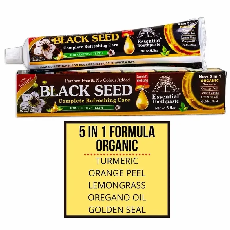 Black Seed Toothpaste – Fluoride-Free Natural Oral Care (5-in-1) Probiotic Oral Care Oral Hygiene Essentials