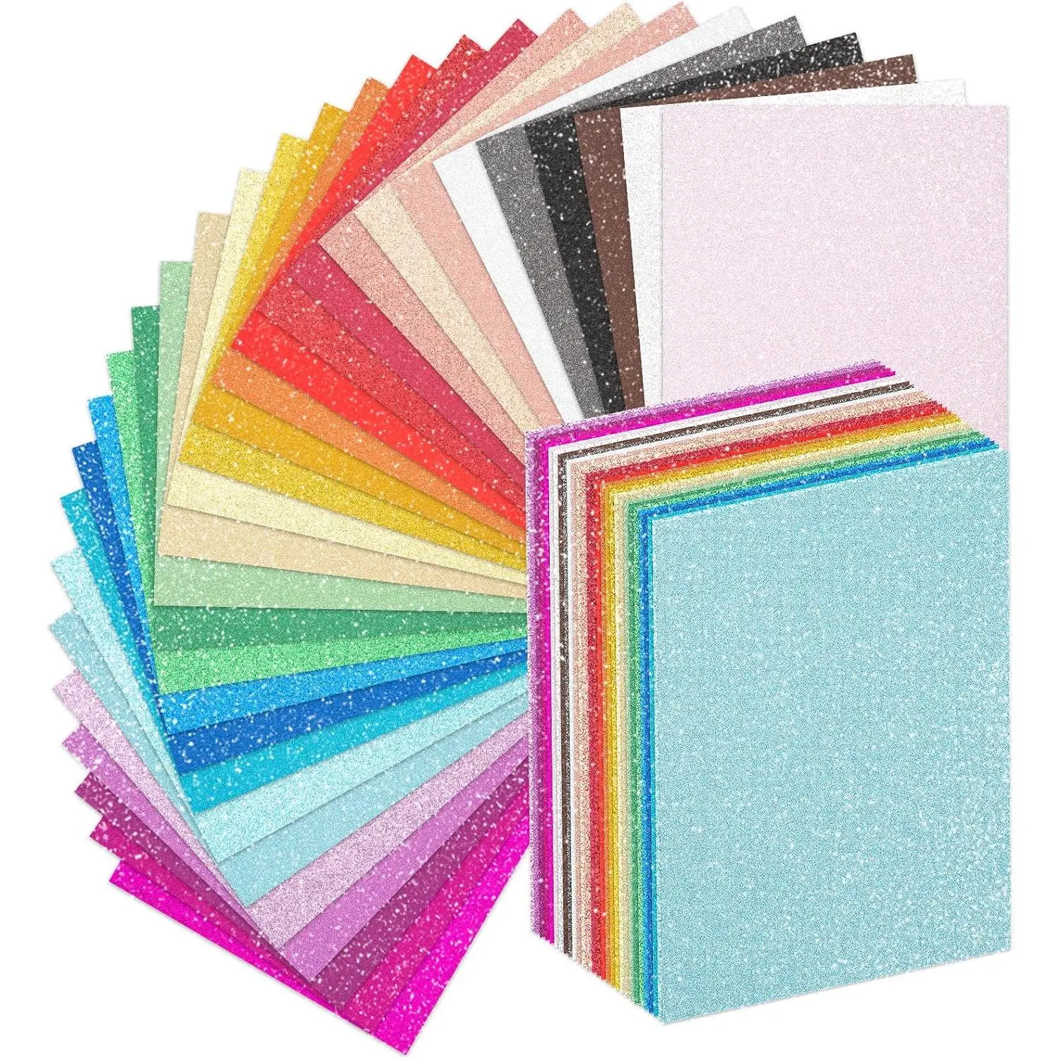 30-Pack Modern Glitter Cardstock Paper Sheets, 30 Colors, 12x8in, 250gsm/92lb Shimmery Paper for Crafts, Weddings & Birthdays Invitations, Scrapbooking Supplies