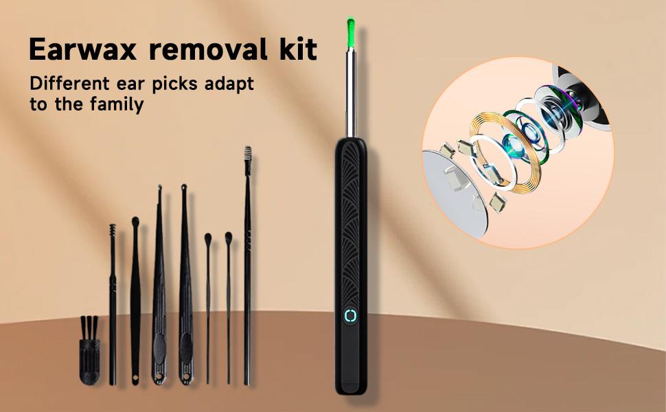Ear Wax Removal Tool with Camera - Portable Type-C Rechargeable Earpick, Waterproof Endoscope with HD Camera, 360° Wide Angle, Compatible with iPhone & Android- Perfect for Birthday, Mothers Day Gifts, SummerVibes