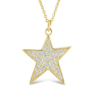 Pave CZ Star Pendant Necklace