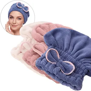 Microfiber Hair Towel Cap 3-Pack Ultra Soft Fast-Drying No Slip Machine Washable Lightweight Comfortable One Size Fits All for Women's Hair Care