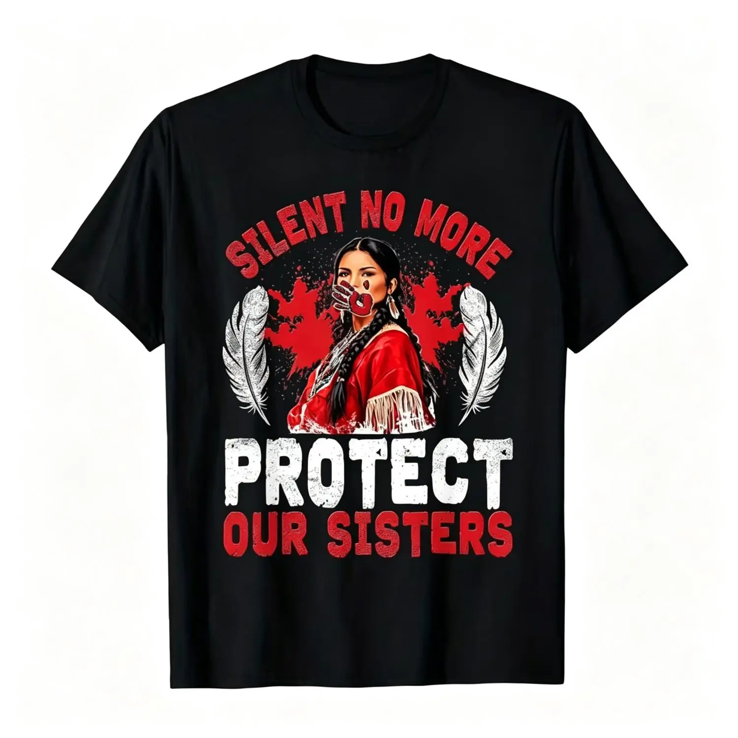 Stolen Sisters Awareness Graphic T-shirt, Unisex Soft Cotton Round Neck Short Sleeve Casual Top for Everyday Wear, Tops, Crew Neck, All Seasons, Normal Type, Shortsleeve, Streetwear, Tshirt