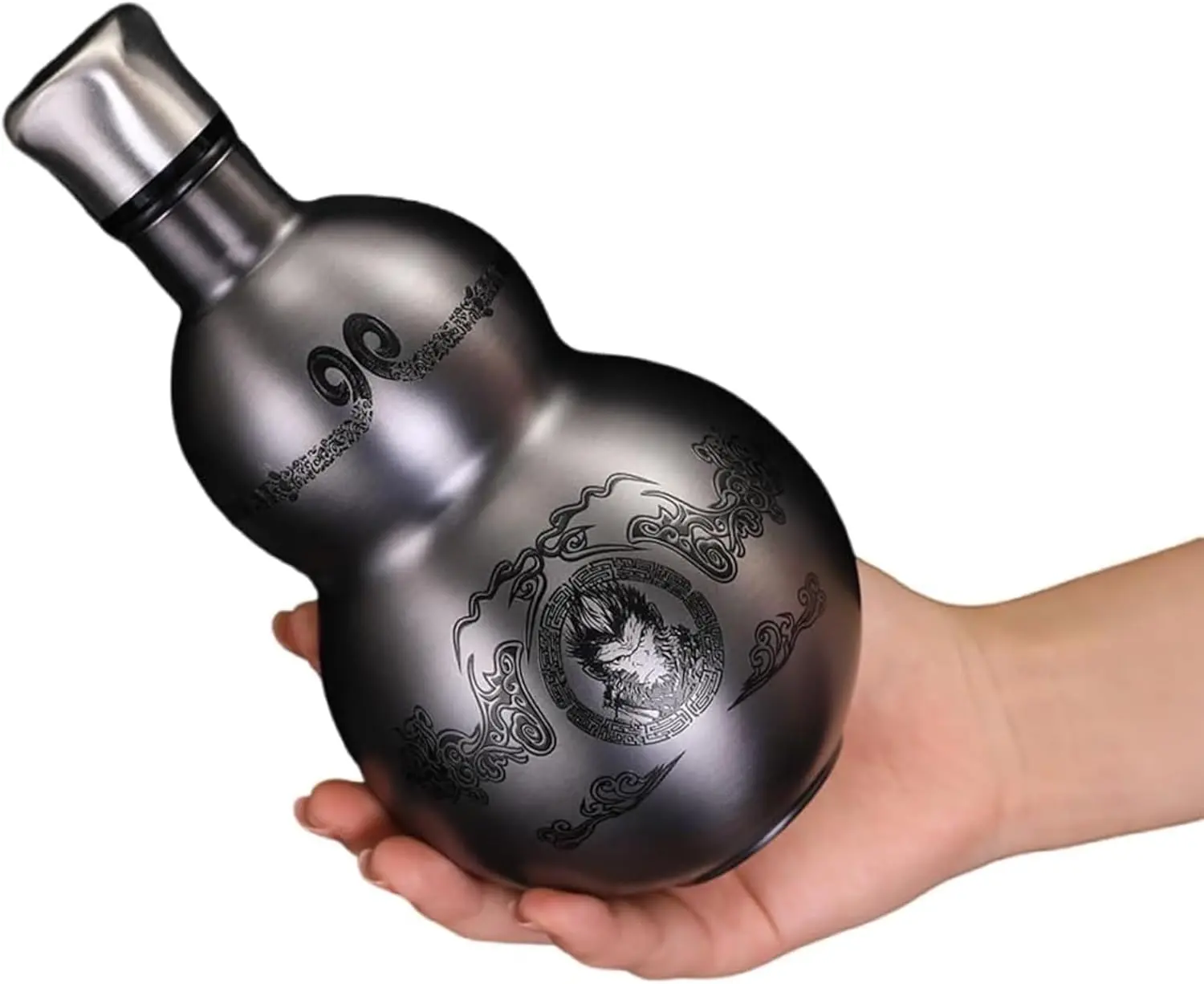 Gourd Water Bottle Retro Style Gifts for Women/Men, 27oz Gourd Sports Water Bottle Stainless Steel Thermos Cup 500ml Travel Water Bottle for Outdoor and Indoor