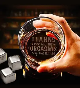 Thanks For All The Orgsms Glass Cup High quality laser engraved whiskey glasses, Personalize your handwriting Gifts for couples, Home Decor & Gifts, Funny gift for men and women, Drinkware, Halloween