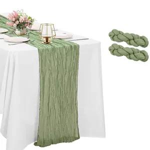 Boho Style Cheese Cloth Table Runner, ///blue Colors, Ideal for Weddings & Parties, Long Table Decorations