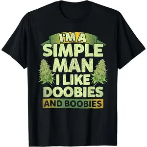 Cotton Short Sleeve I'm A Simple Man I Like Weed 420 T-Shirt for Men Women