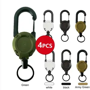 Extendable Retractable Holders Keychain Badge Reels Heavy Duty Clip With Carabiner Key Chain For Men Outdoor Bags