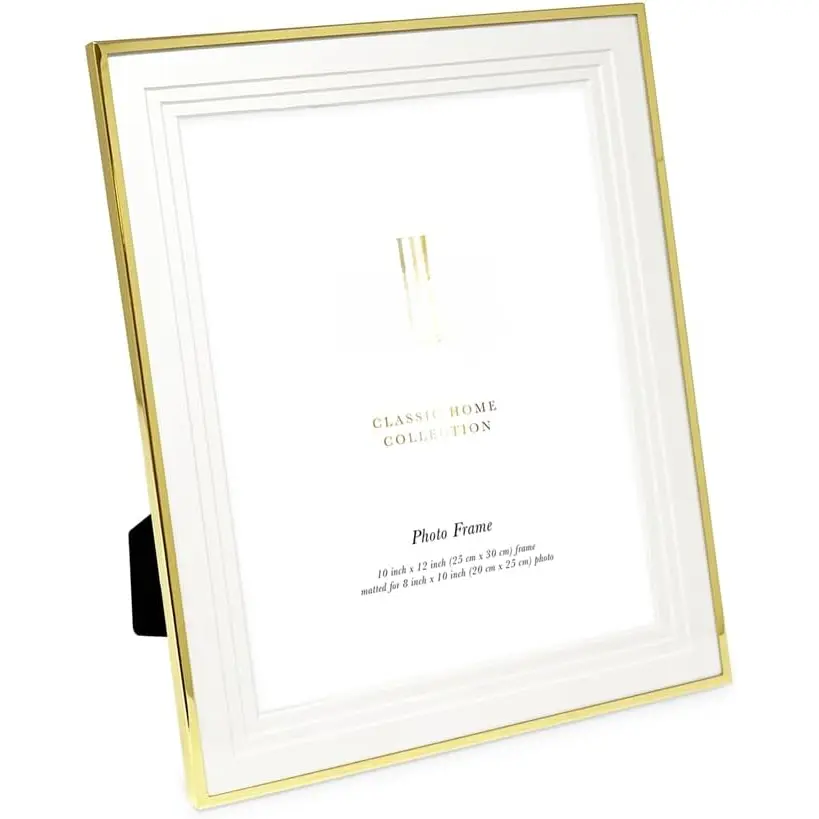 10x12 (Matted 8x10)  Metal Picture Frame, Triple Matted Classic Metal Photo Frame Made For Tabletop & Hanging Display, Photo Gallery and Wall Art (10x12 (Matted 8x10), )
