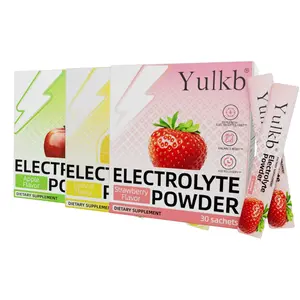 YULKB Electrolyte Powder—Apple, Strawberry, and Lemon Flavors—Sugar-Free Hydration Supplement, Rich in Magnesium, Potassium, and Sodium—Suitable for Ketogenic Diets, Vegans, and Fasting Periods; Zero-Calorie Electrolyte Drink