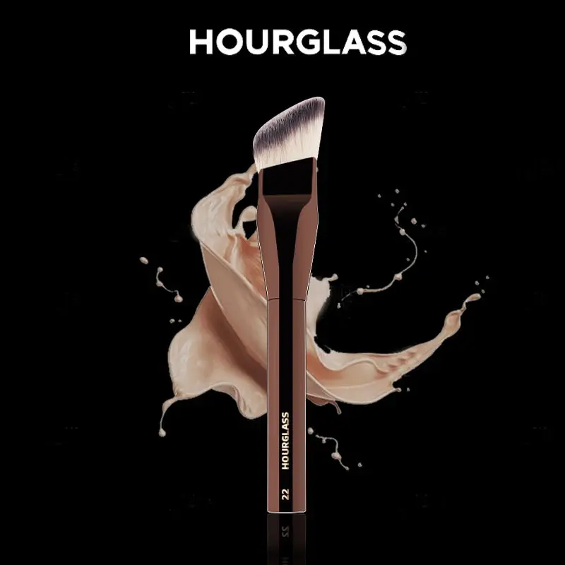 Nova Glam Essentials Angled Foundation Brush – Premium Synthetic Liquid & Cream Blush Applicator