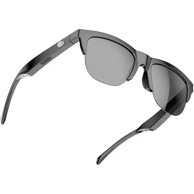 Smart Bluetooth Sunglasses with Touch Control | Wireless Stereo Sound, UV Protection, Waterproof, Built-in Speakers & Mic for Music & Calls | Lightweight Ergonomic Black Frame | Unisex Design