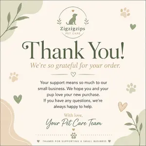 Zigzigzips Pet Care Thank You Card – Elegant Small Business Appreciation Card for Pet Lovers & Customer Orders