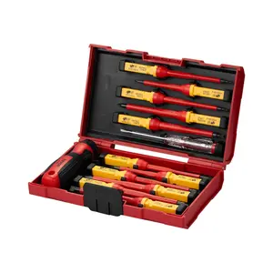 VEVOR Insulated Screwdriver Set,  13-Piece Professional Electrical Screwdriver Set, 1000V Insulated Electrician Tool Set, with Magnetic Phillips Slotted Pozi Torx Tips, Screwdrivers, for Electricians