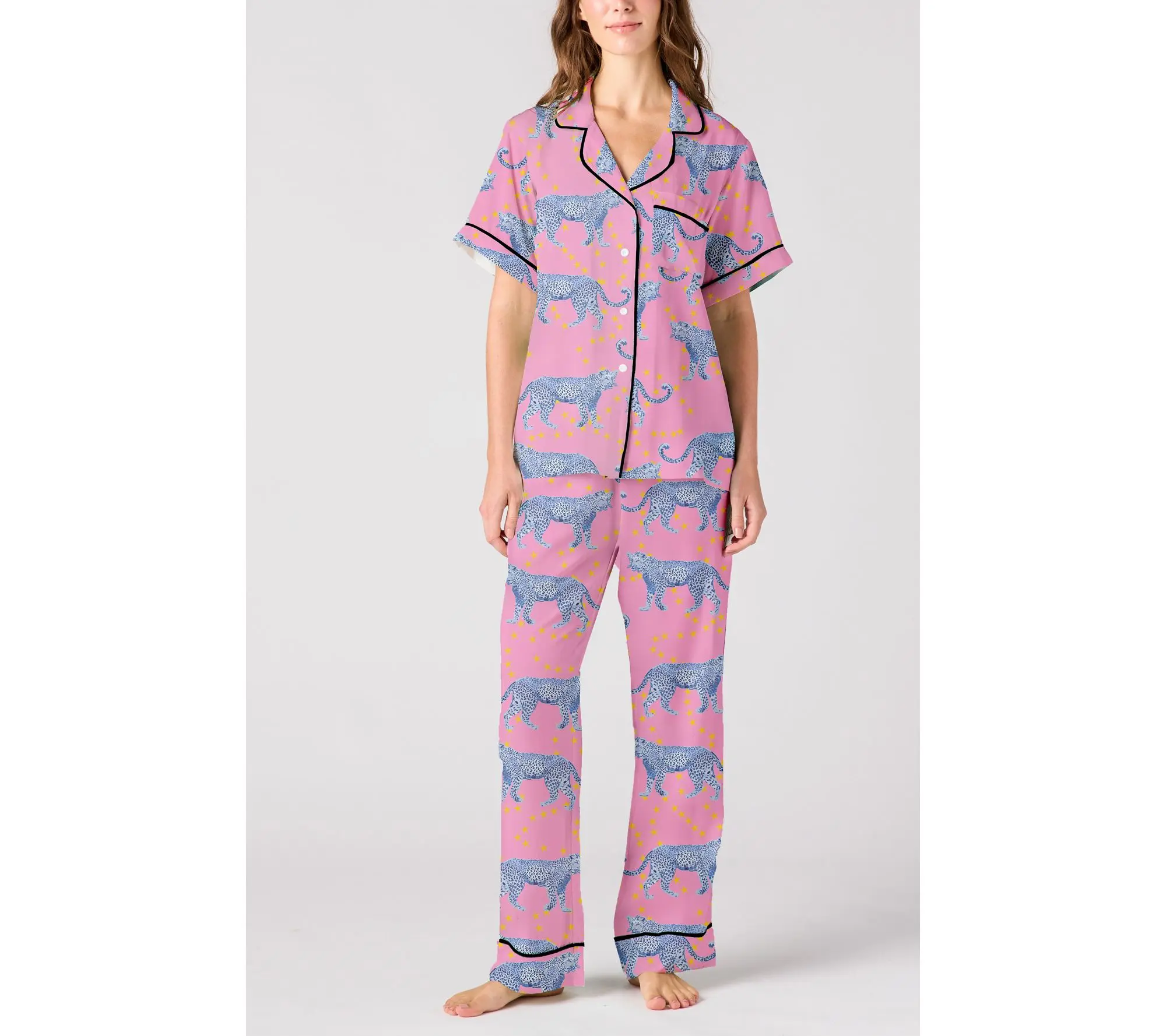 Katie Kime Cosmic Cheetah Pajama Pants Set