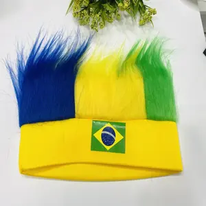 Football Cheer Props Flag Pattern Wig