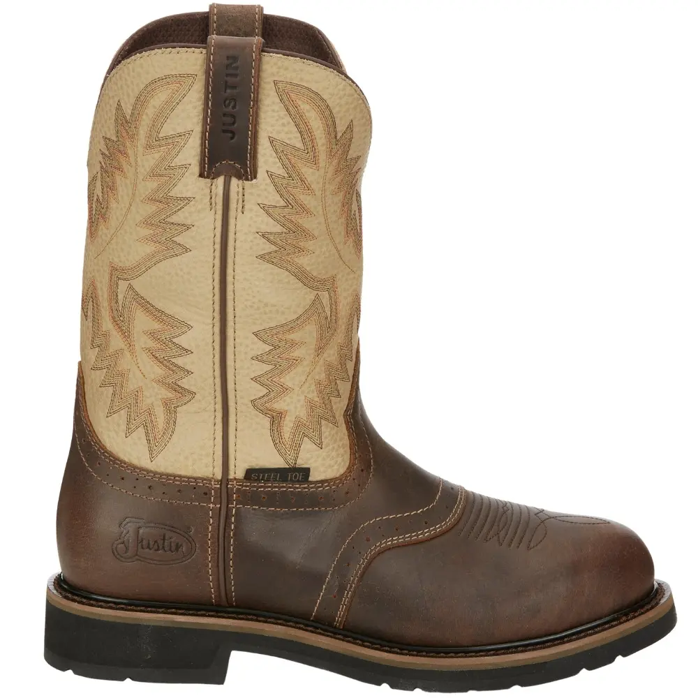 Justin Original Workboots Mens Superintendent 11 Inch Electrical Hazard Steel Toe  Work/Duty - Beige, Brown