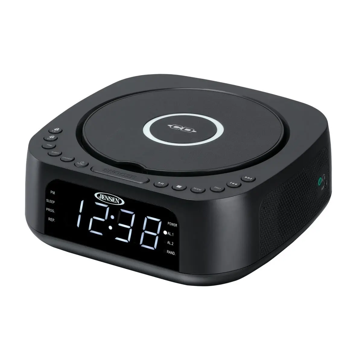 Multi-Function Digital Desk Tabletop Alarm Clock Radio - FM PLL Receiver, MP3 CD & CD-R/RW Compatible Player, Dimmable LED Display, USB Port, Headphone Jack, 2 lbs for Charging & Audio Playback