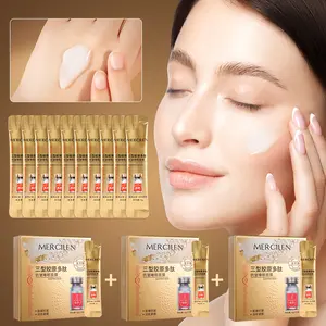 3 Boxes Mercilen Collagen Peptide Sleep Mask, Moisturizing Sleeping Mask, Collagen Night Mask, Collagen Hydration Mask, Hydrating & Firming Skin, Deep Cleansing Brightening, Travel-Friendly, for Men & Women, Beauty Products