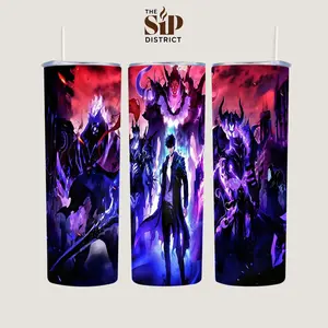 The Sip District. Sung Jin-Woo 20oz  40oz  Solo Leveling Tumbler With Handle – Shadow Monarch Stainless Steel Travel Mug, Anime Iced Coffee Cup, Manhwa Gift for Otaku & Gamer