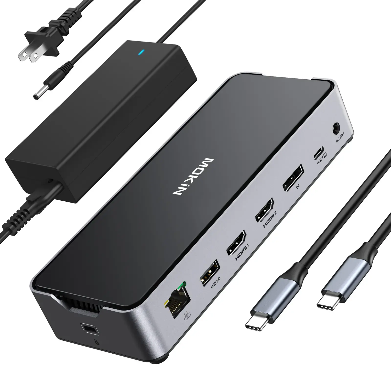 MOKiN 13 IN 1 Laptop USB C Dock Dual Monitor with 2 HDMI DisplayPort