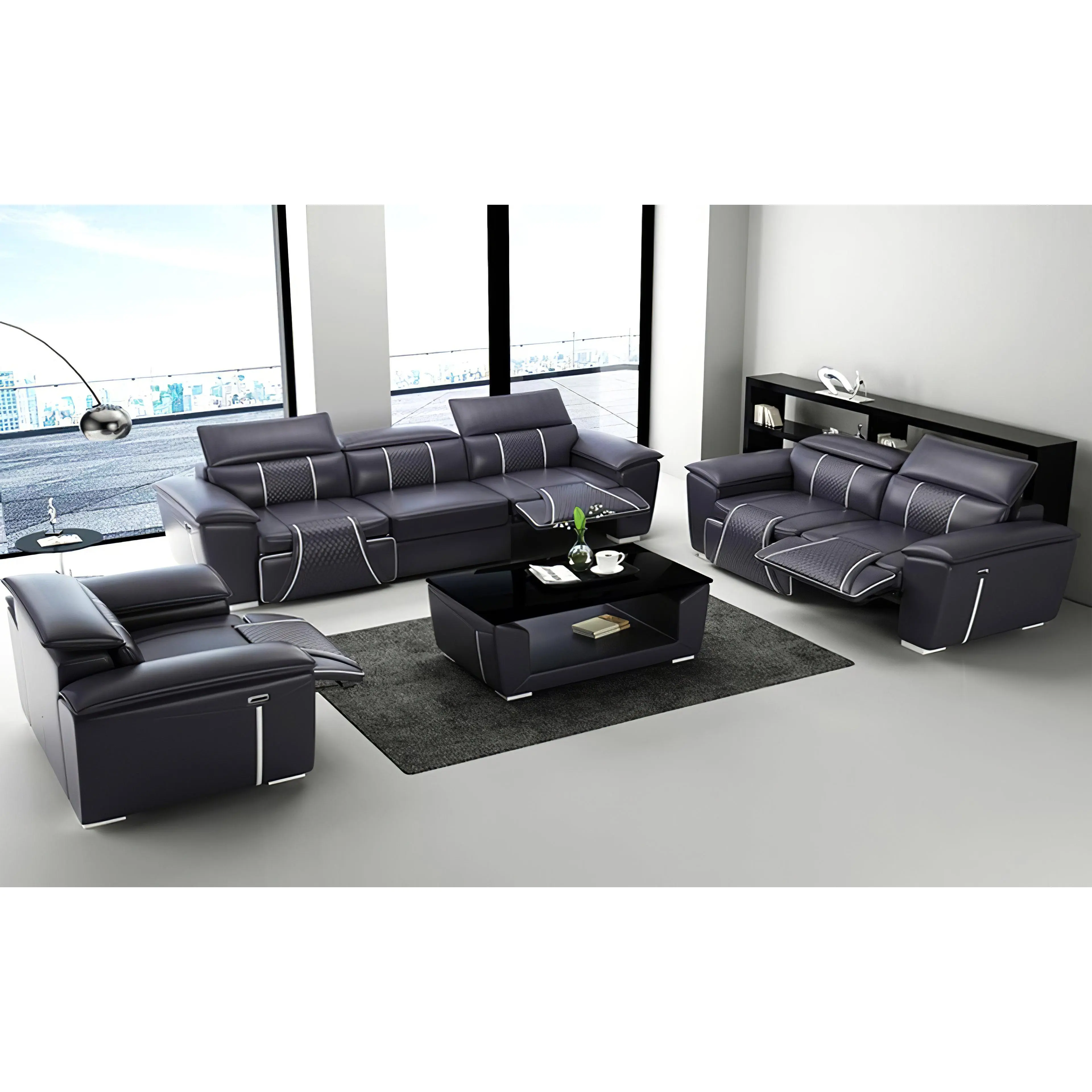 Uli Leather Sofa Set Uli Leather Sofa Set