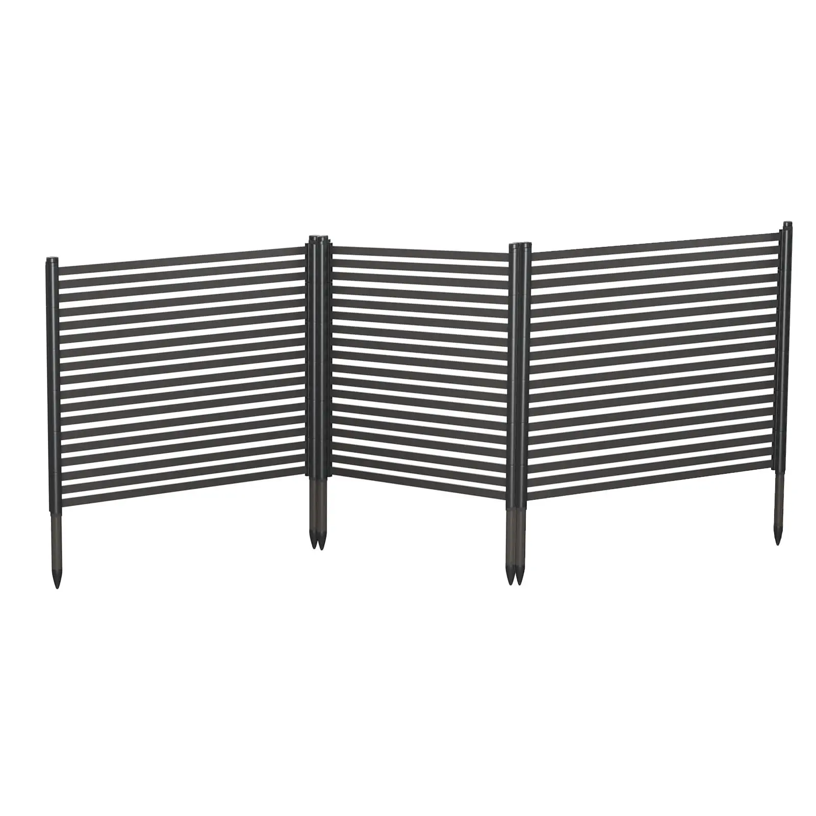 Garvee Privacy Screen with 3 Metal Fence Panels, No Dig Installation, Rust-Resistant Garden Decorative Barrier, Animal Deterrent and Protective Fence