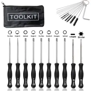 Pack of 10 Carburetor Adjustment Tool Kit for Common 2 Cycle Engine - Includes Cleaning Brush and Black Toolkit